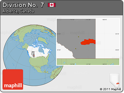 Savanna Style Location Map of Division No.  7, highlighted country, highlighted parent region