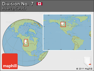 Savanna Style Location Map of Division No.  7, highlighted parent region, within the entire country