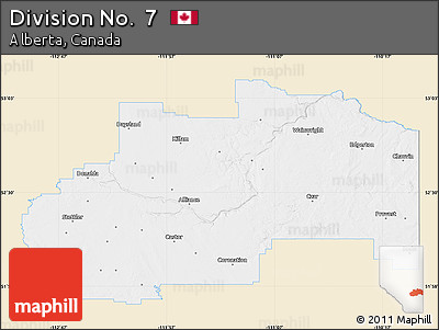 Classic Style Map of Division No.  7, single color outside