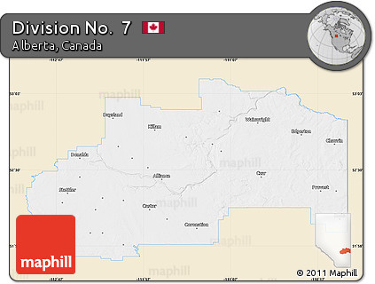 Classic Style Map of Division No.  7, single color outside