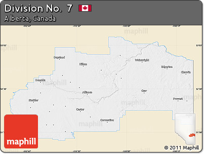 Classic Style Map of Division No.  7, single color outside