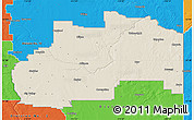 Shaded Relief Map of Division No.  7, political outside