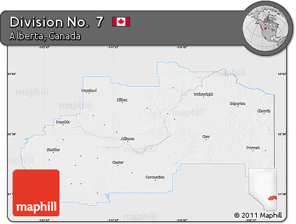 Silver Style Map of Division No.  7, single color outside