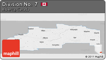 Gray Panoramic Map of Division No.  7, single color outside