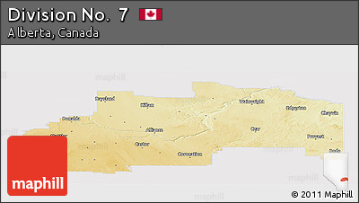 Physical Panoramic Map of Division No.  7, cropped outside