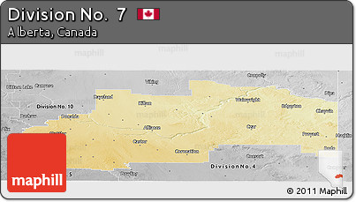 Physical Panoramic Map of Division No.  7, desaturated