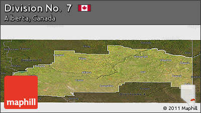 Satellite Panoramic Map of Division No.  7, darken