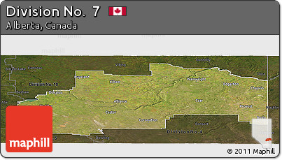 Satellite Panoramic Map of Division No.  7, darken