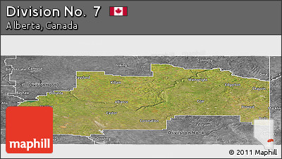 Satellite Panoramic Map of Division No.  7, desaturated