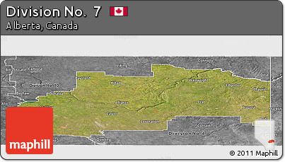 Satellite Panoramic Map of Division No.  7, desaturated