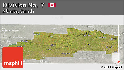 Satellite Panoramic Map of Division No.  7, lighten, semi-desaturated
