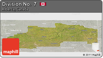 Satellite Panoramic Map of Division No.  7, lighten, semi-desaturated