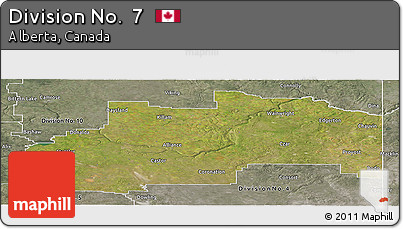 Satellite Panoramic Map of Division No.  7, semi-desaturated