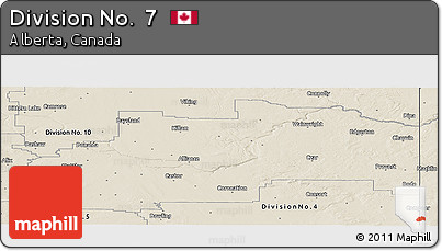 Shaded Relief Panoramic Map of Division No.  7