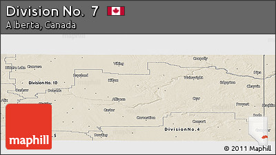 Shaded Relief Panoramic Map of Division No.  7