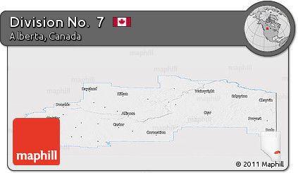 Silver Style Panoramic Map of Division No.  7, single color outside