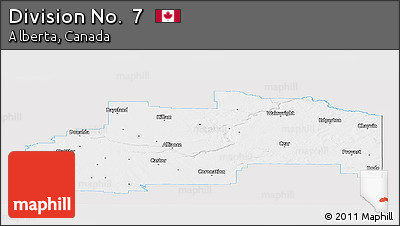 Silver Style Panoramic Map of Division No.  7, single color outside