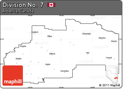 Blank Simple Map of Division No.  7, cropped outside