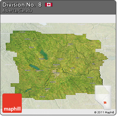 Satellite 3D Map of Division No.  8, lighten