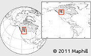Blank Location Map of Division No.  8, highlighted country, highlighted parent region, within the entire country