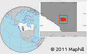 Gray Location Map of Division No.  8, highlighted country, highlighted parent region