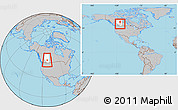 Gray Location Map of Division No.  8, highlighted parent region, within the entire country