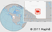 Gray Location Map of Division No.  8, highlighted parent region, hill shading