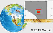 Physical Location Map of Division No.  8, highlighted country, highlighted parent region