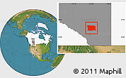 Satellite Location Map of Division No.  8, highlighted country, highlighted parent region