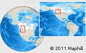 Shaded Relief Location Map of Division No.  8, highlighted country, within the entire country