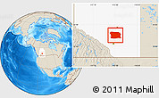 Shaded Relief Location Map of Division No.  8, highlighted parent region