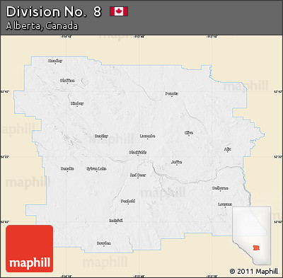 Classic Style Map of Division No.  8, single color outside