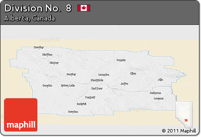 Classic Style Panoramic Map of Division No.  8, single color outside