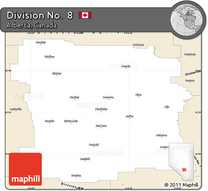 Classic Style Simple Map of Division No.  8