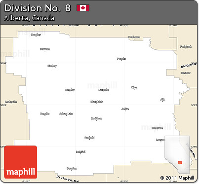Classic Style Simple Map of Division No.  8