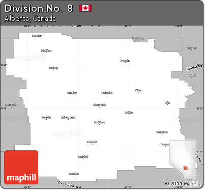 Gray Simple Map of Division No.  8