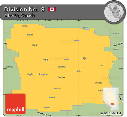 Savanna Style Simple Map of Division No.  8