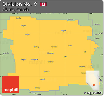 Savanna Style Simple Map of Division No.  8