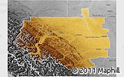 Physical 3D Map of Division No.  9, desaturated