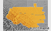 Political 3D Map of Division No.  9, desaturated