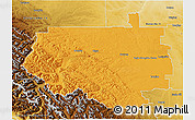 Political 3D Map of Division No.  9, physical outside