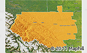 Political 3D Map of Division No.  9, satellite outside