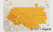 Political 3D Map of Division No.  9, shaded relief outside
