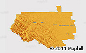 Political 3D Map of Division No.  9, single color outside
