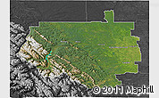 Satellite 3D Map of Division No.  9, darken, desaturated