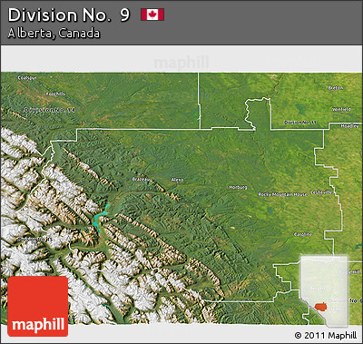 Satellite 3D Map of Division No.  9