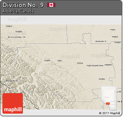 Shaded Relief 3D Map of Division No.  9