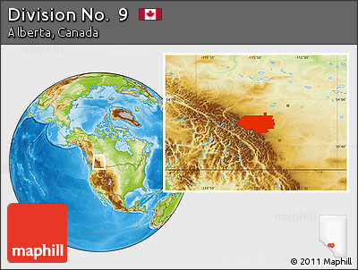 Physical Location Map of Division No.  9