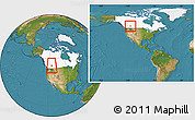 Satellite Location Map of Division No.  9, highlighted country, within the entire country