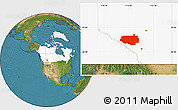 Satellite Location Map of Division No.  9, highlighted country